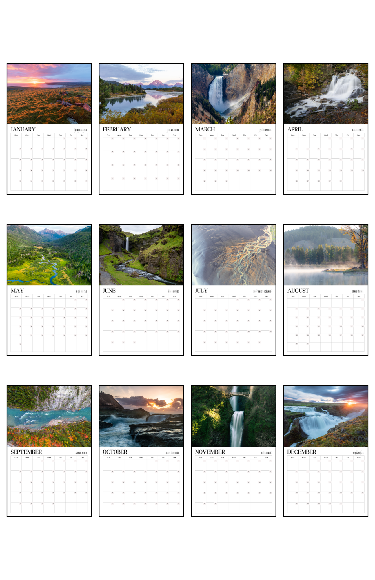 Water: A Journey Through Nature's Most Captivating Landscapes Calendar - 11x17 - Image 3