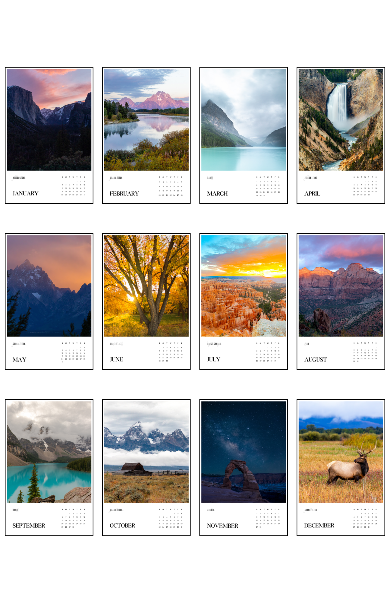 National Parks: America’s Treasures Calendar - 11x17 - Image 3